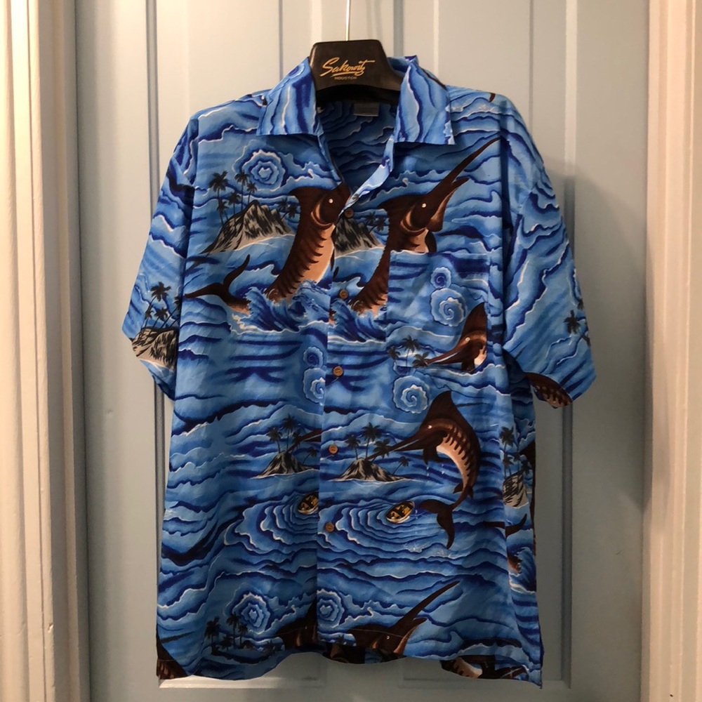 Mens Hawaiian Swordfish beach shirt XL by Ingear